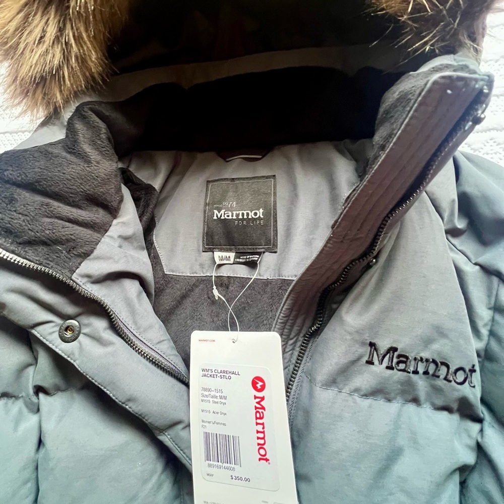 Marmot Women’s Clarehall Jacket Brand NWT SIZE M Color Steel Onyx Never worn